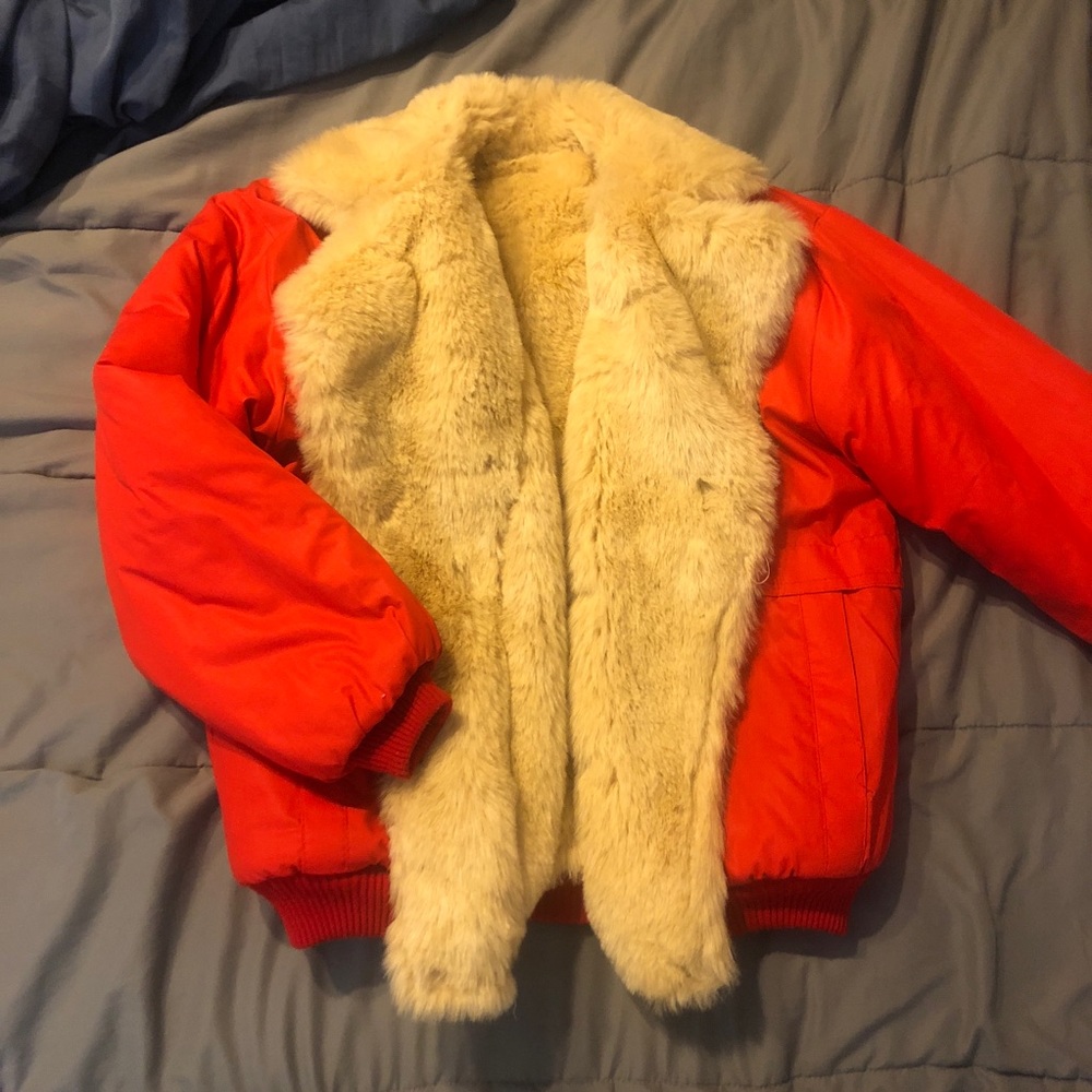 Red Fur Lined Winter Coat